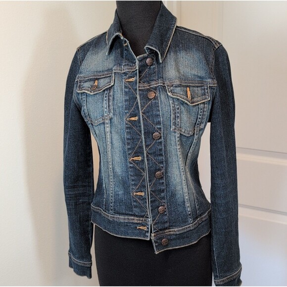 Roots Jackets & Blazers - Roots Jeans Women's Blue Cotton Denim Button Front Collared Jacket Size M